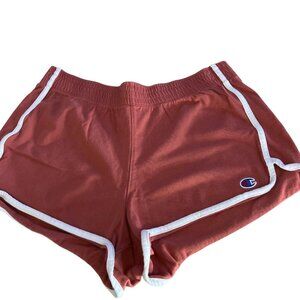 CHAMPION copper brown white trim cotton athletic shorts Women L
